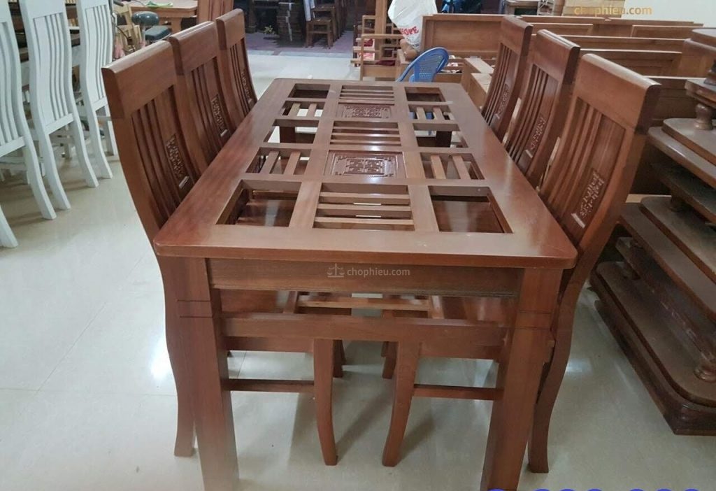 Bộ bàn ăn ghế thọ bàn khuân tranh - Ảnh 3