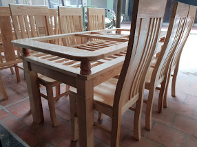 Bộ bàn ăn ghế thọ lệch bàn 2 tầng - Ảnh 4