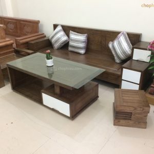 Sofa gỗ ghế băng 3 ngăn kéo