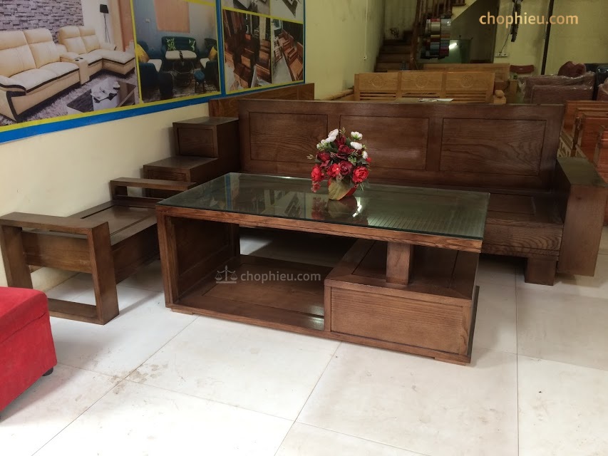 Sofa gỗ ghế băng 3 ngăn kéo - Image 2