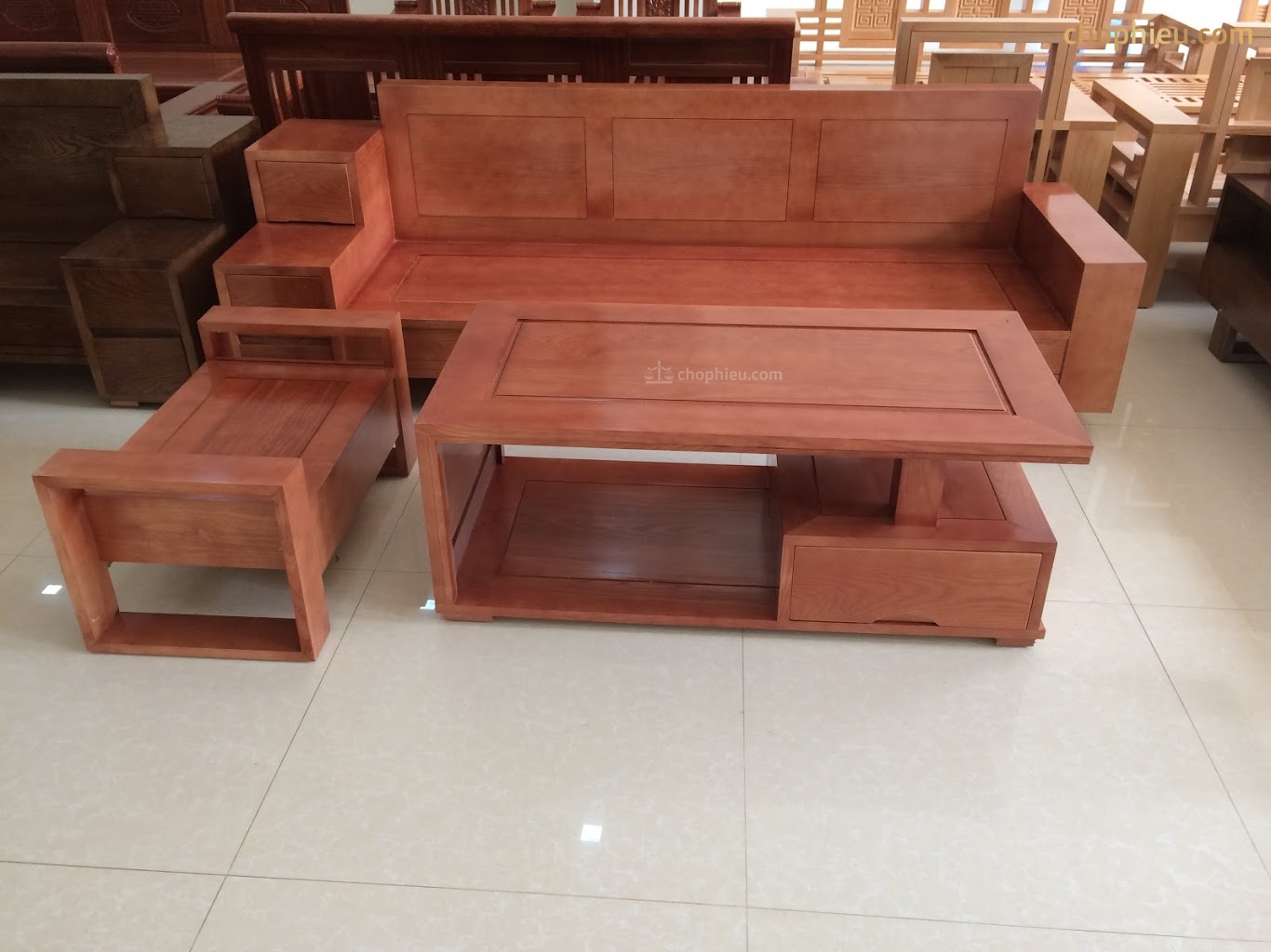 Sofa gỗ ghế băng 3 ngăn kéo - Image 3