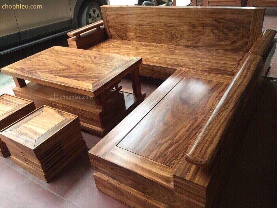 Sofa gỗ ghế góc hương xám