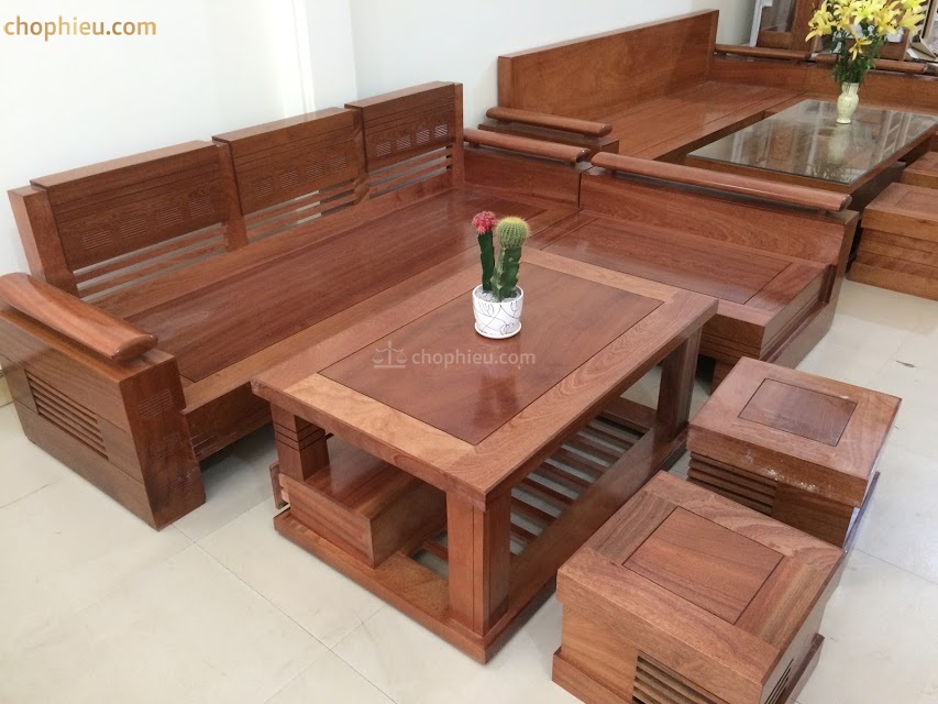 Sofa gỗ ghế góc xoan đào - Image 3