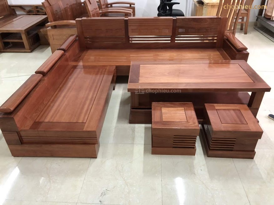 Sofa gỗ ghế góc xoan đào - Image 4