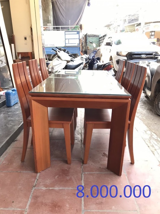 Bộ bàn ăn ghế 3 rảnh chân a vát - Image 3