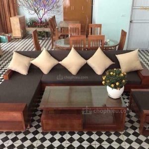 Sofa gỗ ghế góc 2 tay