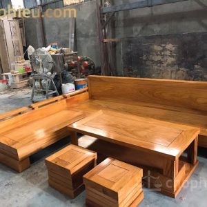 Sofa gỗ góc trứng gỗ gõ