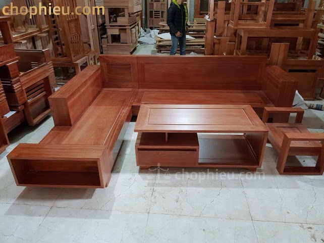 Sofa góc hộp vòng gỗ xoan đào đẹp - Image 4
