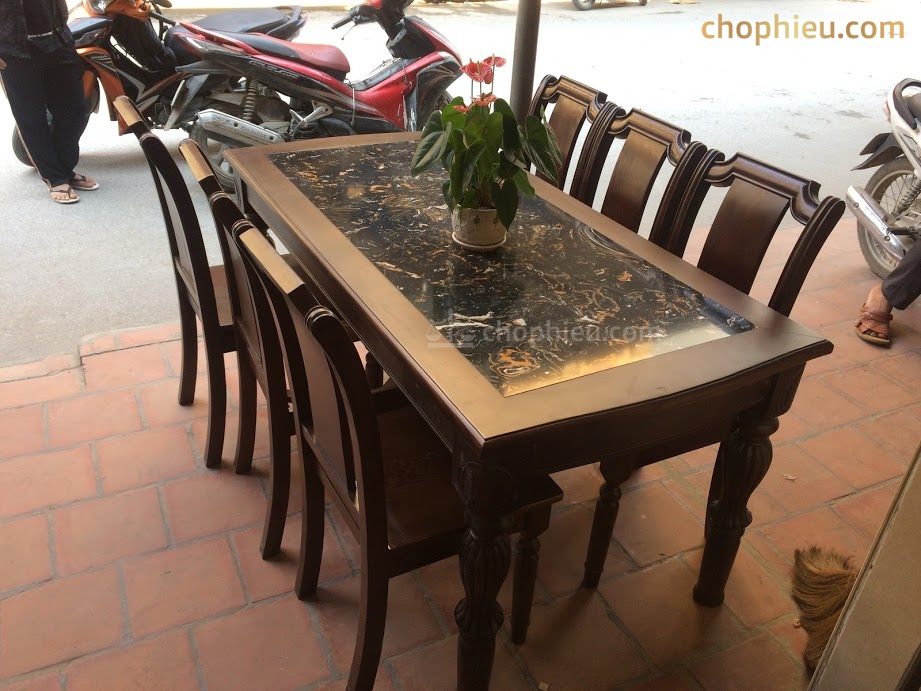 Bộ bàn ăn ghế 1 lá dọc bàn chân hoa khế - Image 5