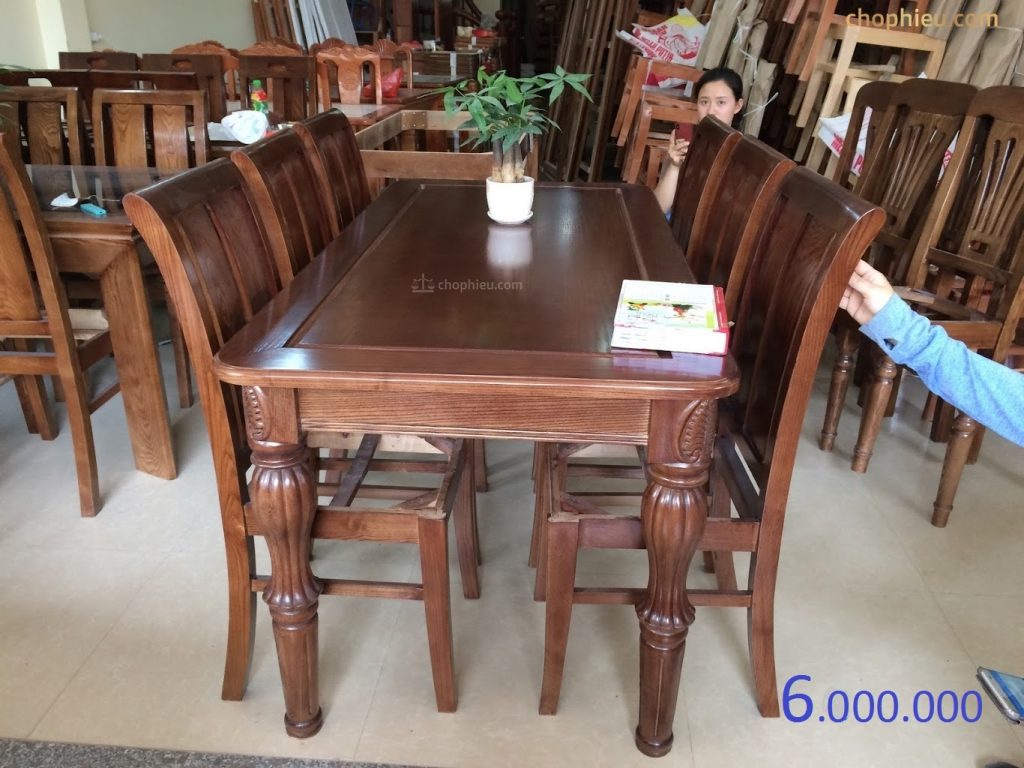 Bộ bàn ăn ghế 2 lá bàn chân hoa khế mặt đá - Image 2