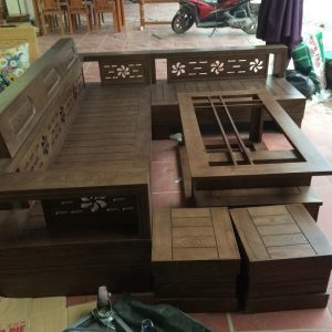 Sofa gỗ ghế góc hoa