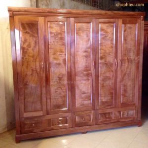 Tủ áo 5 cánh gỗ lát