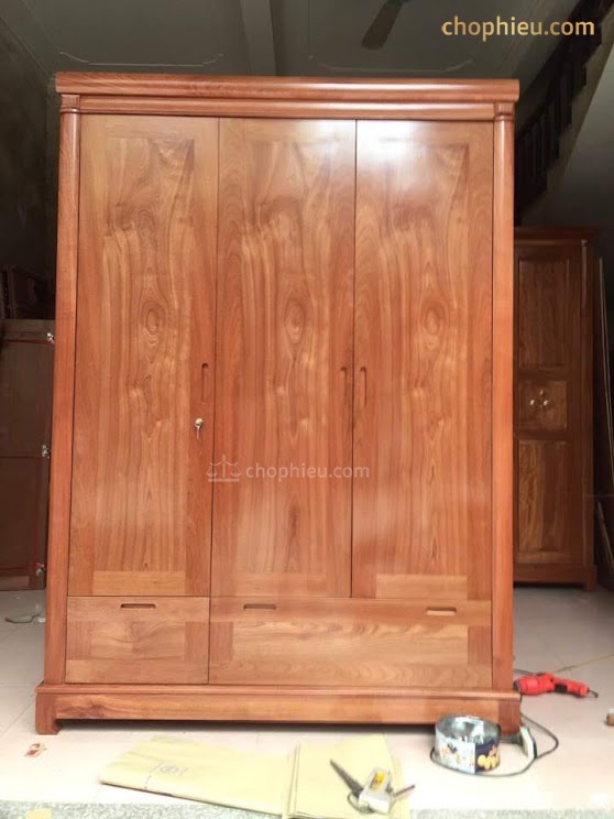 Tủ quần áo 3 cánh gỗ xoan đào - Image 2