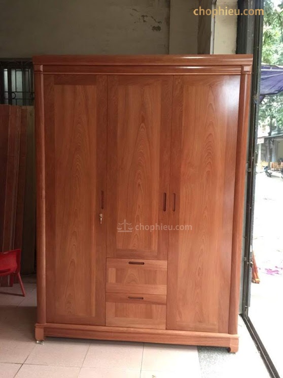 Tủ quần áo 3 cánh gỗ xoan đào - Image 3