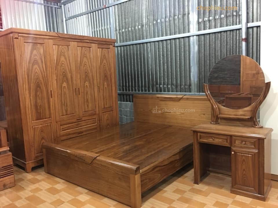 Tủ quần áo 4 cánh gỗ hương xám