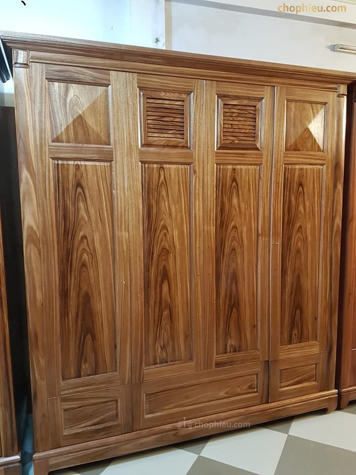 Tủ quần áo 4 cánh gỗ hương xám - Image 2