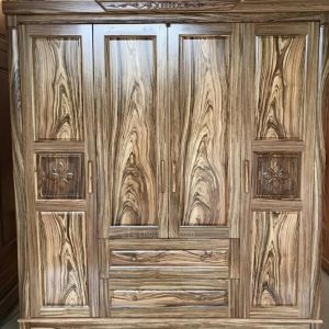 Tủ quần áo 4 cánh gỗ mun hoa