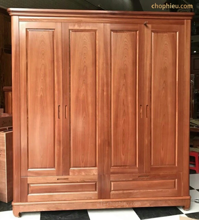 Tủ quần áo 4 cánh gỗ xoan đào