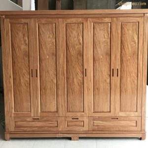 Tủ quần áo 5 cánh gỗ hương vàng