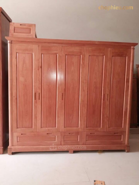 Tủ quần áo 5 cánh gỗ xoan đào - Image 2