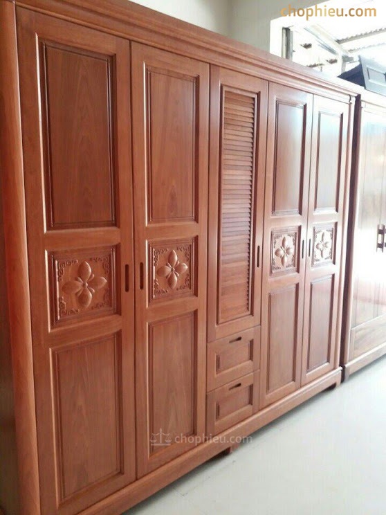 Tủ quần áo 5 cánh gỗ xoan đào - Image 3