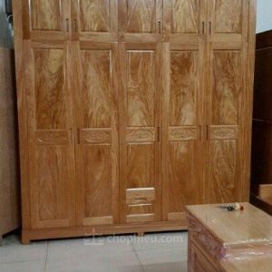 Tủ quần áo cao 5 cánh gỗ hương vàng