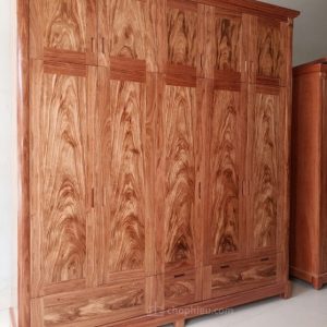 Tủ quần áo cao 5 cánh gỗ hương xám