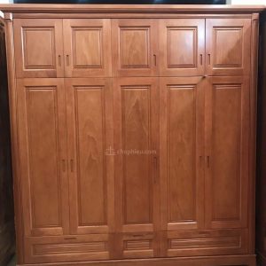 Tủ quần áo cao 5 cánh gỗ xoan đào