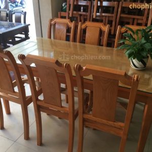 Bộ bàn ăn ghế 1 lá dọc bàn chân côn vát