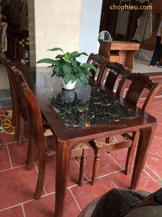 Bộ bàn ăn ghế 1 lá dọc bàn chân hươi - Ảnh 2