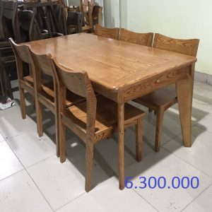 Bộ bàn ăn ghế 1 lá thấp bàn chân đơn