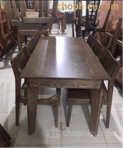 Bộ bàn ăn ghế 1 lá thấp bàn chân đơn - Image 2