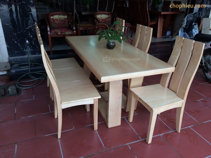 Bộ bàn ăn ghế 3 rảnh bàn chân dài - Ảnh 3