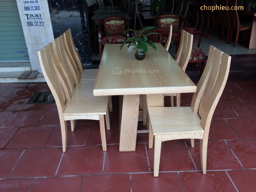 Bộ bàn ăn ghế 3 rảnh bàn chân dài - Ảnh 5