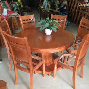 Bộ bàn ăn ghế 5 lỗ bàn tròn