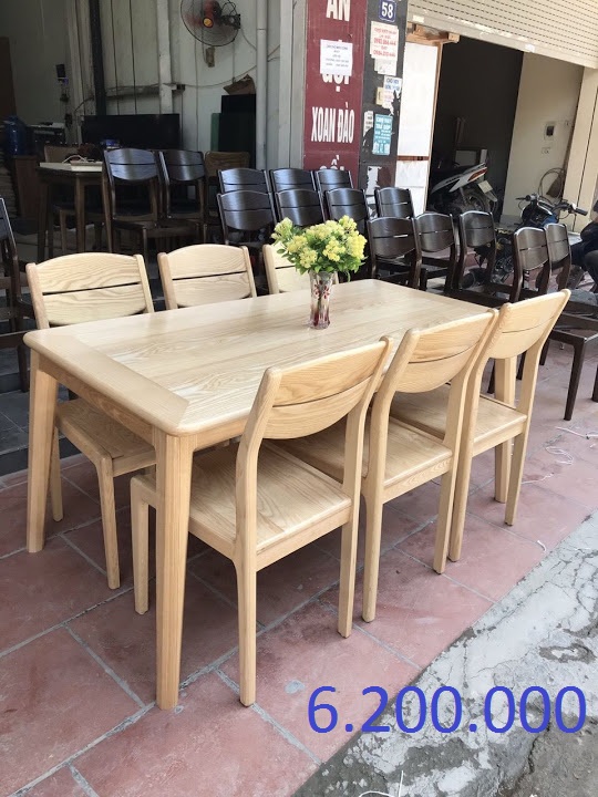 Bộ bàn ăn ghế tựa vát bàn chân côn