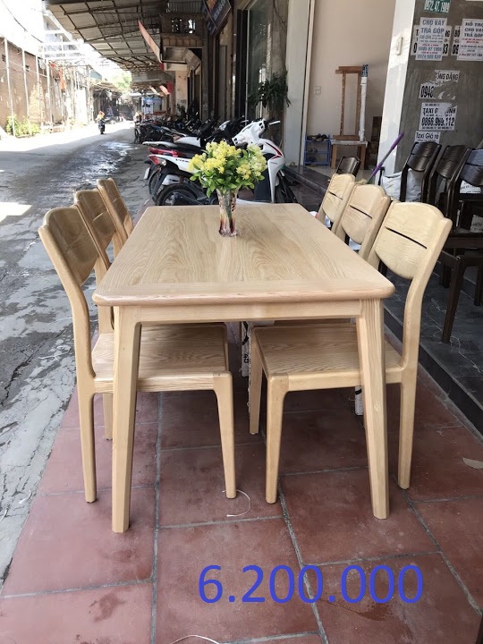 Bộ bàn ăn ghế tựa vát bàn chân côn - Ảnh 2