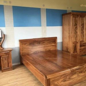 Giường gỗ hương xám