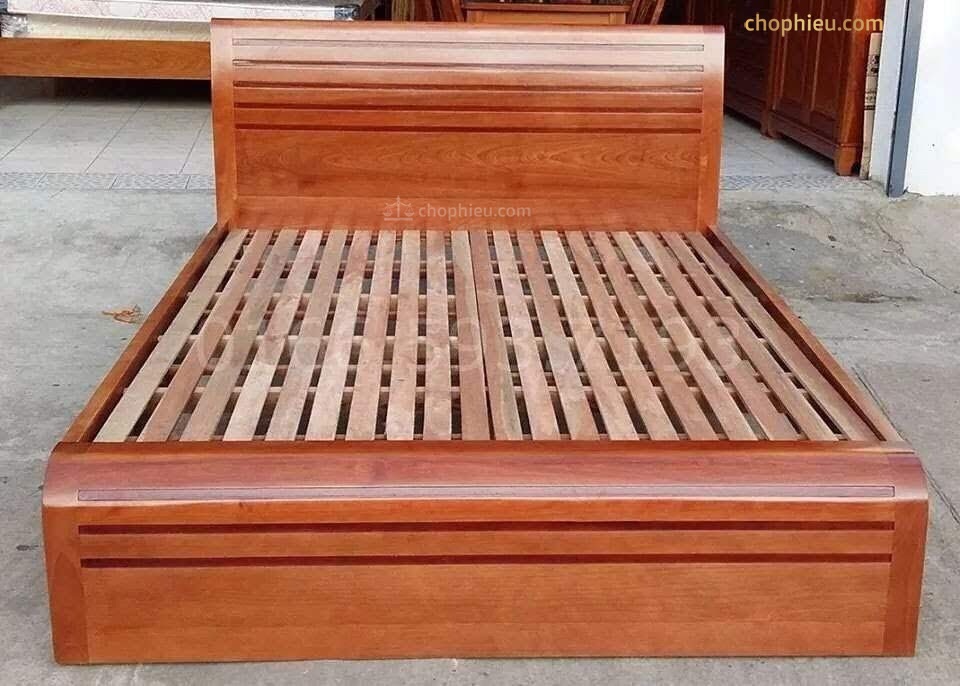 Giường chân cuốn to gỗ xoan đào - Ảnh 5