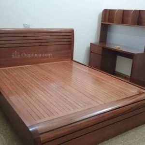 Giường chân cuốn to gỗ xoan đào