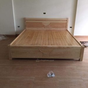 Giường sồi phẳng triện quạt