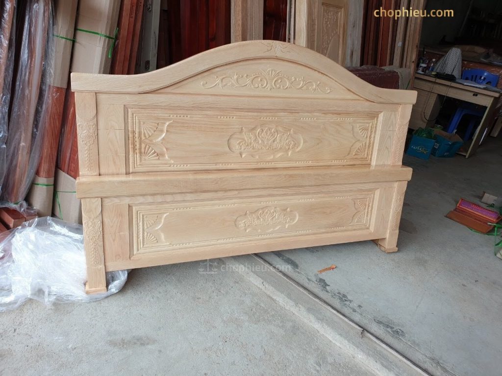 Giường sồi vòm triện hoa - Ảnh 4