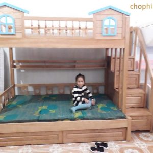 Giường tầng 2 mái có cầu thang