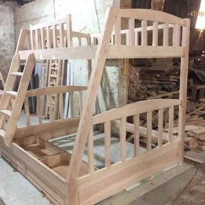 Giường tầng gỗ sồi chân chéo