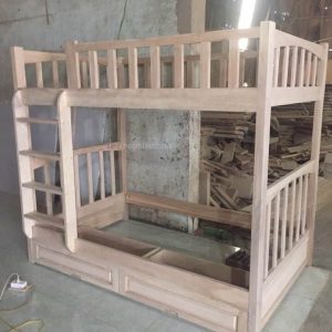 Giường tầng gỗ sồi vuông