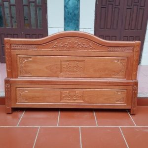 Giường xoan đào vòm chân đục