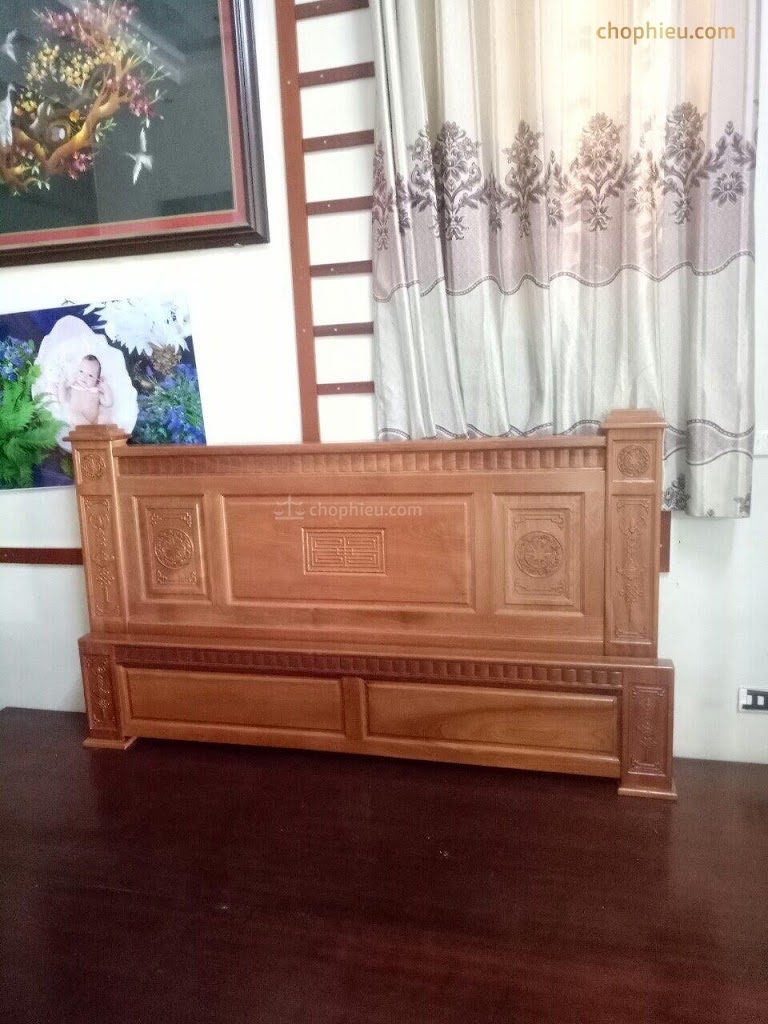 Giường xoan đào vòm cột to - Ảnh 3