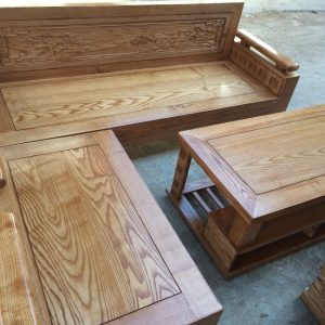 Sofa gỗ ghế góc nhỏ đục cảnh lau màu gỗ hương