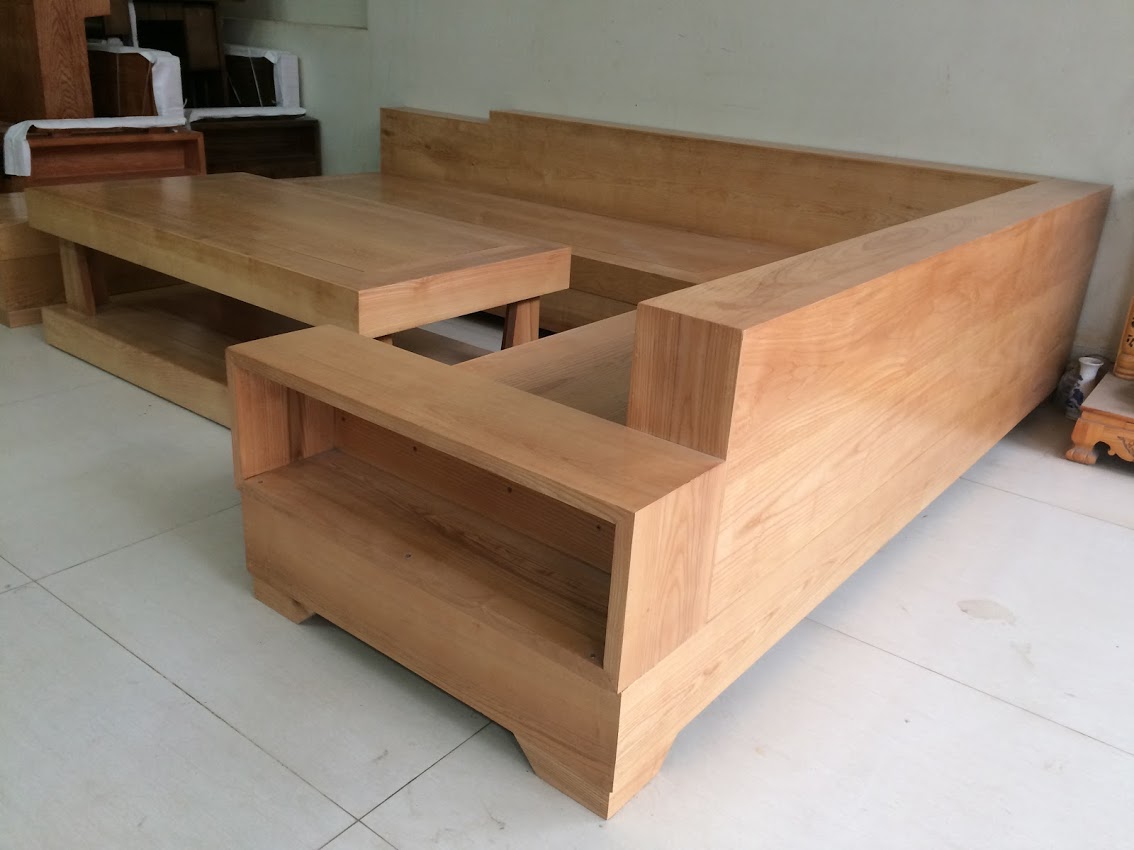 Sofa gỗ ghế góc hộp - Image 2