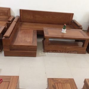 Sofa gỗ góc nhỏ hương đá